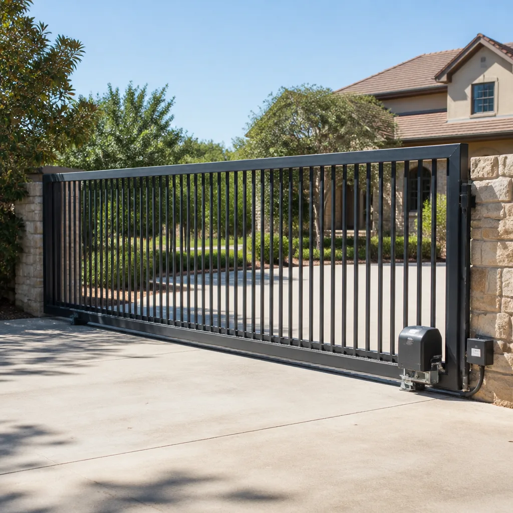Sliding driveway gates
